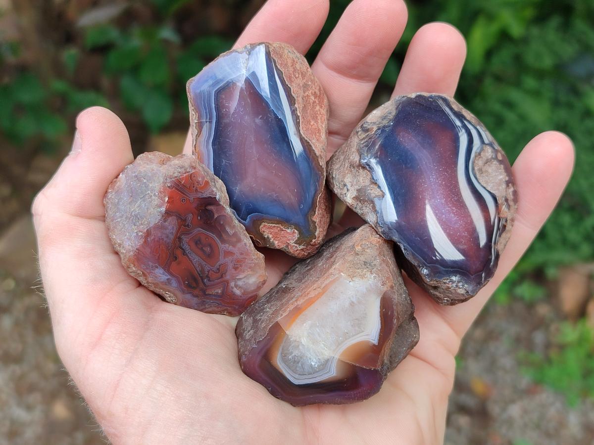 Polished One Side Red Shashe River Agate Nodules x 35 From Shashe River, Zimbabwe - Toprock Gemstones and Minerals 