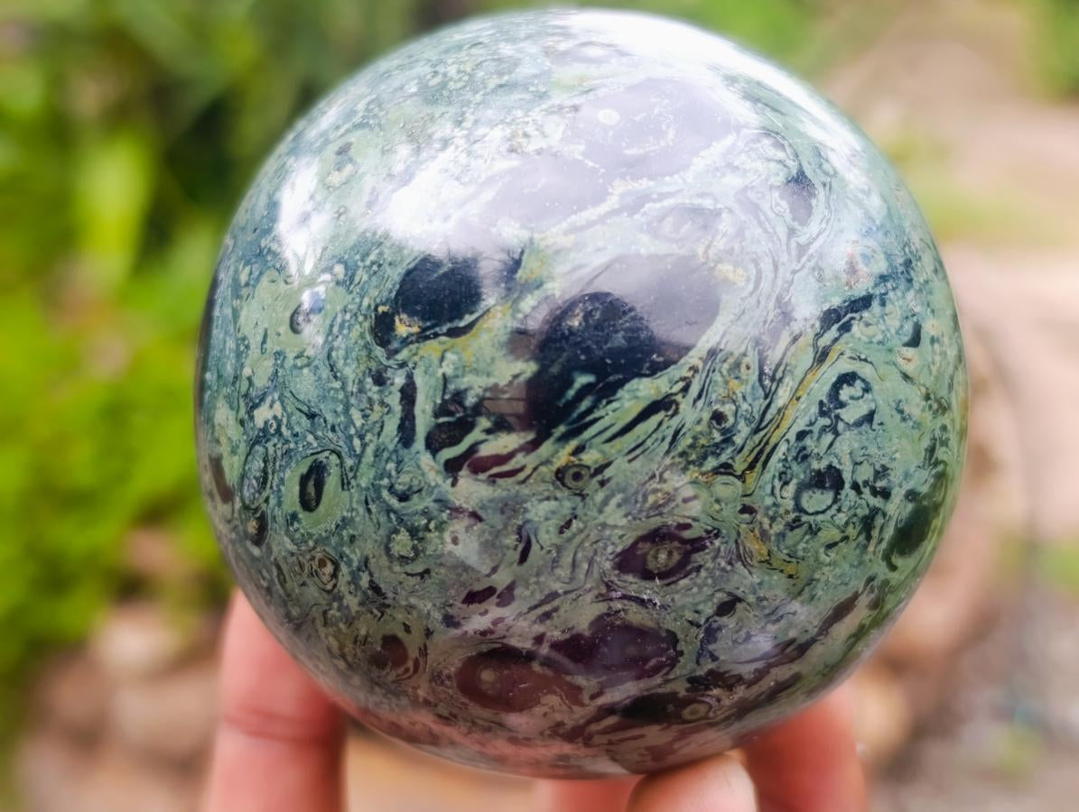 Polished Stromatolite Spheres x 3 From Katsepy, Madagascar - Toprock Gemstones and Minerals 