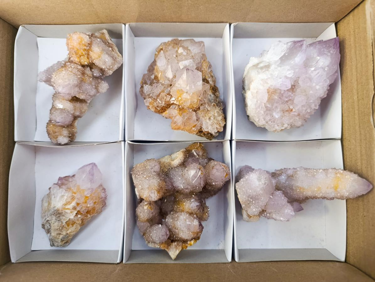 Natural Ametrine Spirit Clusters x 6 From Boekenhouthoek, South Africa - Toprock Gemstones and Minerals 