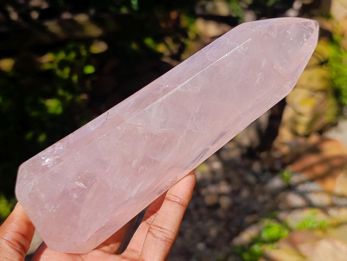 Polished Gemmy Rose Quartz Crystals x 2 From Madagascar - Toprock Gemstones and Minerals 