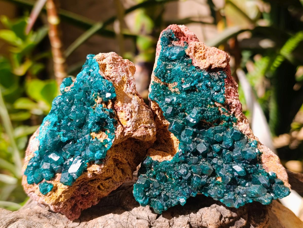 Natural Dioptase on Dolomite Specimens x 3 From Likasi, Congo - Toprock Gemstones and Minerals 