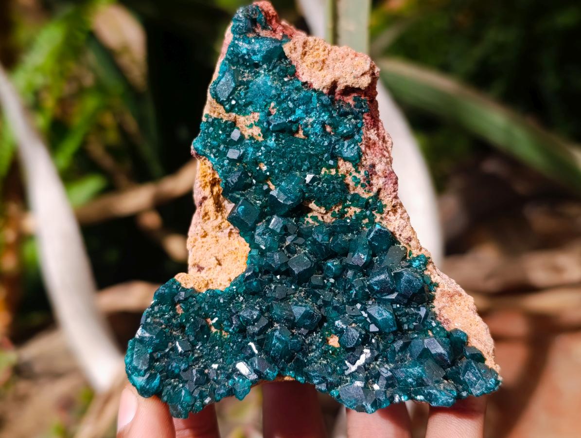 Natural Dioptase on Dolomite Specimens x 3 From Likasi, Congo - Toprock Gemstones and Minerals 