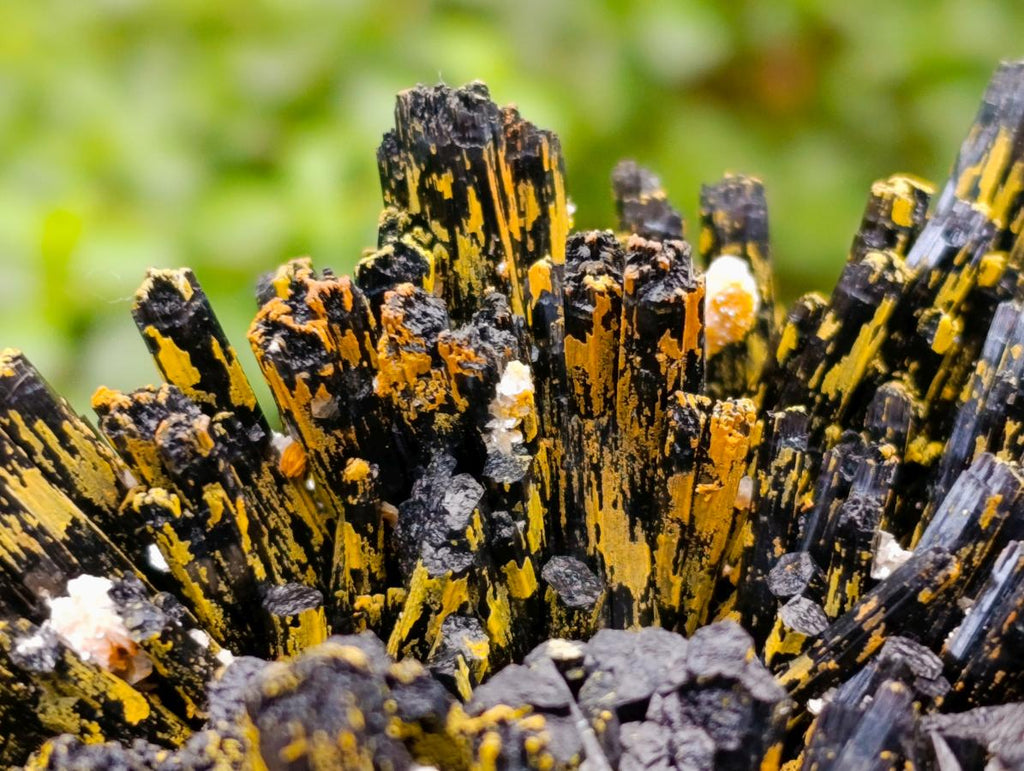 Natural Large Splayed Schorl Black Tourmaline Specimens with Hyalite Opal x 1 From Erongo, Namibia - Toprock Gemstones and Minerals 