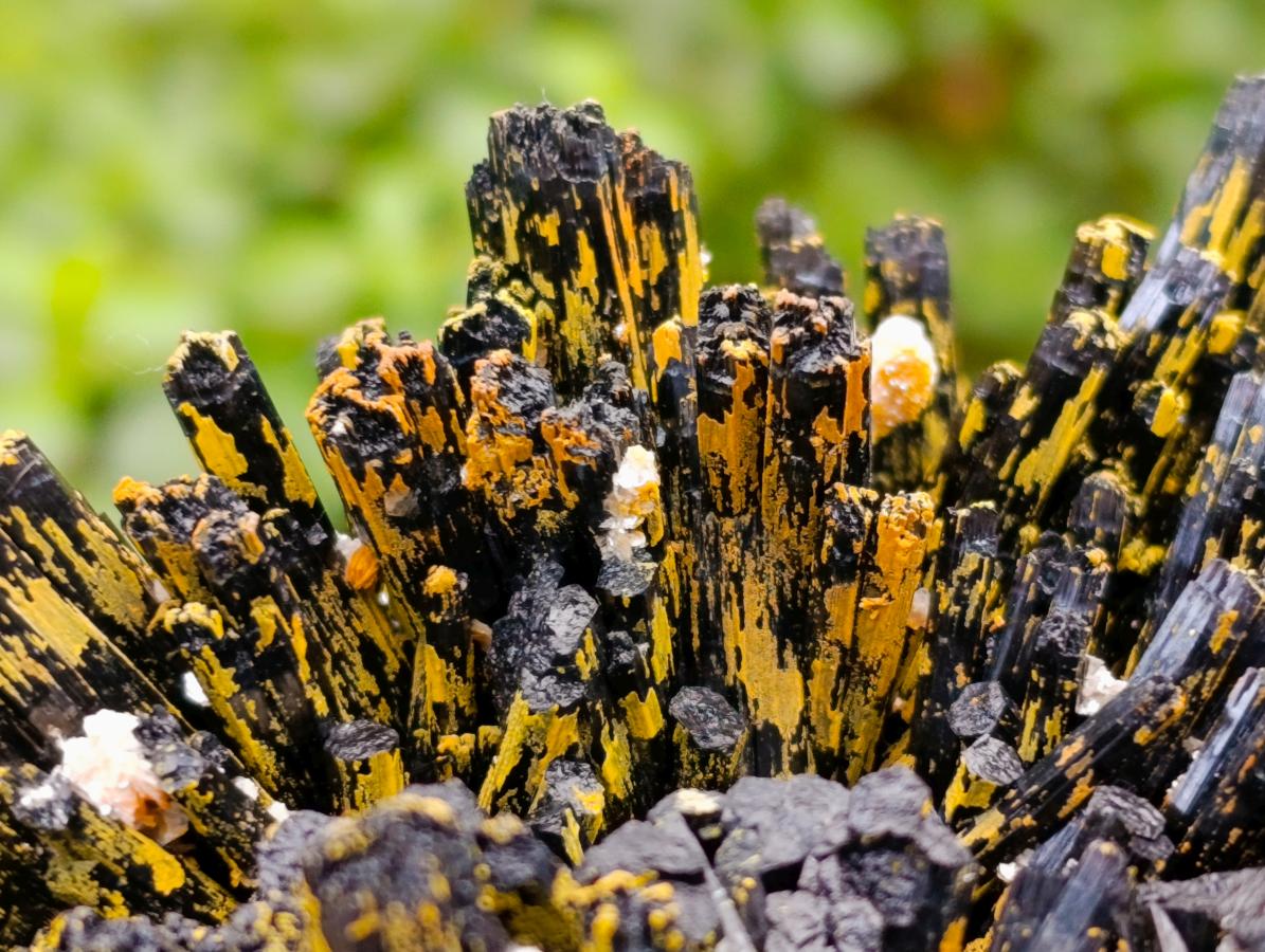 Natural Large Splayed Schorl Black Tourmaline Specimens with Hyalite Opal x 1 From Erongo, Namibia - Toprock Gemstones and Minerals 