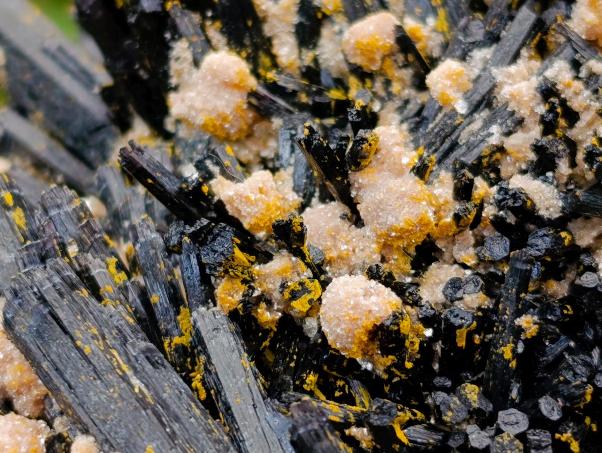 Natural Large Splayed Schorl Black Tourmaline Specimens with Hyalite Opal x 1 From Erongo, Namibia - Toprock Gemstones and Minerals 