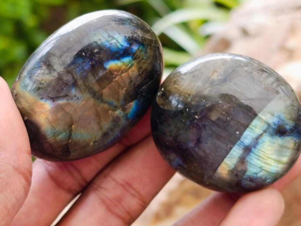 Polished Labradorite Palm Stones x 20 From Madagascar - Toprock Gemstones and Minerals 