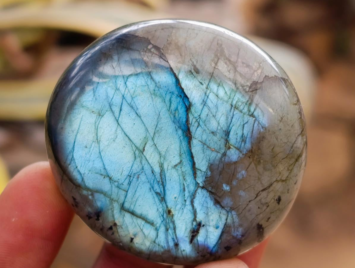 Polished Labradorite Palm Stones x 20 From Madagascar - Toprock Gemstones and Minerals 