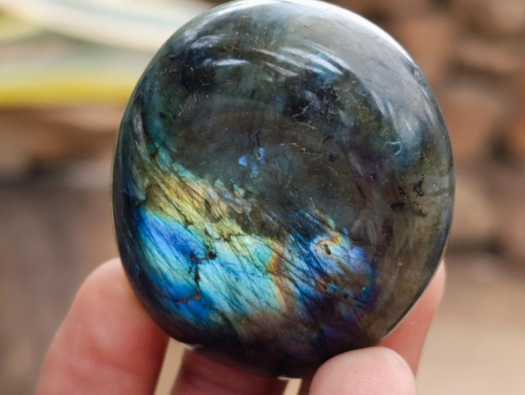 Polished Labradorite Palm Stones x 20 From Madagascar - Toprock Gemstones and Minerals 