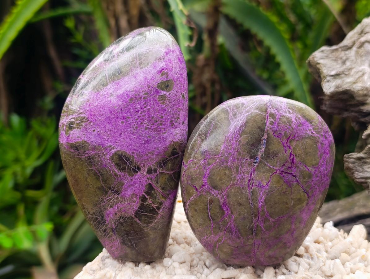 Polished Stichtite Standing Free Forms x 6 From Barberton, South Africa - Toprock Gemstones and Minerals 