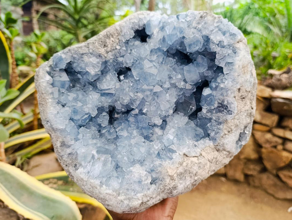 Natural XL Blue Celestite Geode Specimen x 1 From Sakoany, Madagascar - Toprock Gemstones and Minerals 