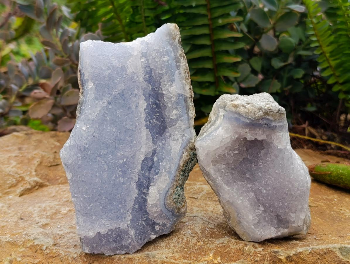 Natural Blue Lace Agate Specimens x 6 From Nsanje, Malawi - Toprock Gemstones and Minerals 
