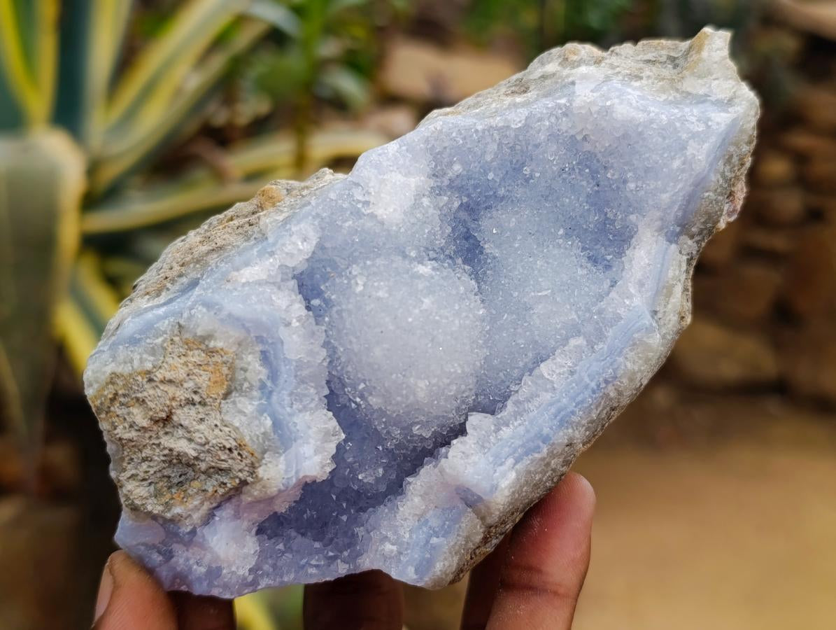 Natural Blue Lace Agate Specimens x 6 From Nsanje, Malawi - Toprock Gemstones and Minerals 