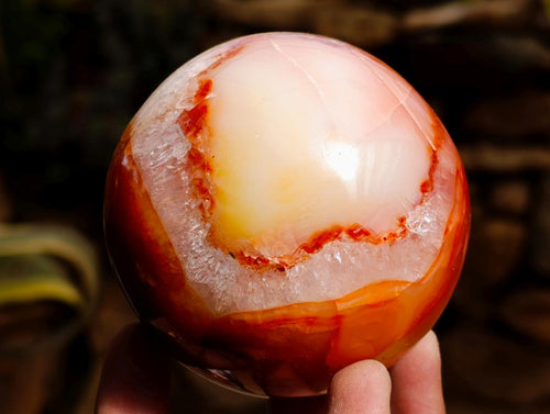 Polished Carnelian Agate Gemstone Spheres x 3 From Madagascar - Toprock Gemstones and Minerals 