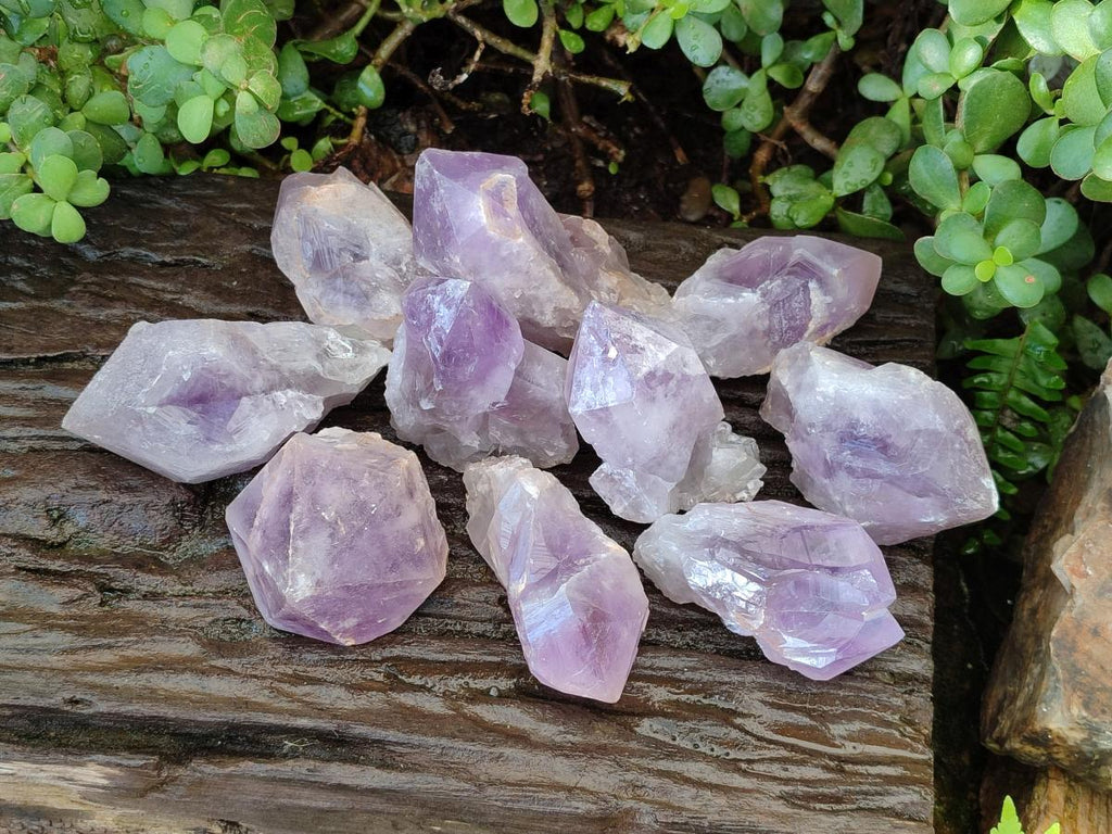 Natural Jacaranda Amethyst Single Crystals x 12 From Mumbwa, Zambia - Toprock Gemstones and Minerals 