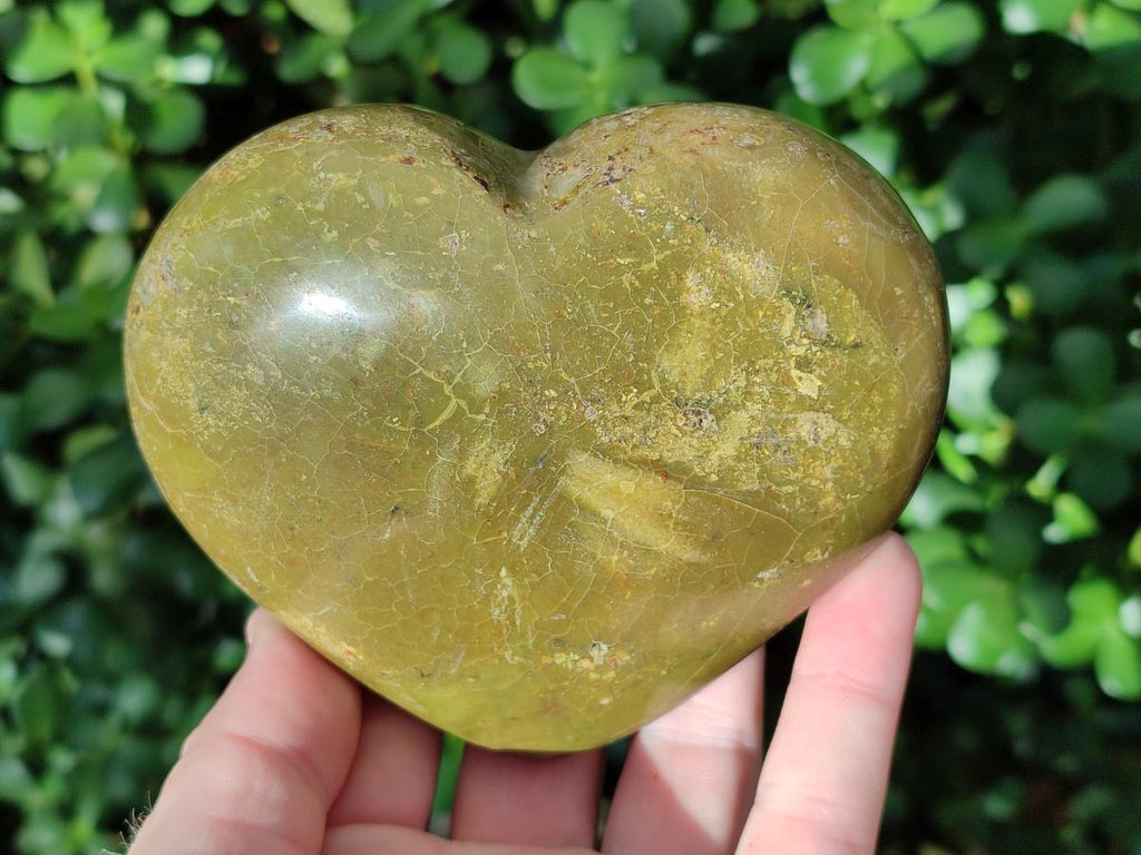 Polished Green Opal Hearts x 6 From Betroka, Madagascar - Toprock Gemstones and Minerals 