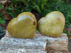 Polished Green Opal Hearts x 6 From Betroka, Madagascar - Toprock Gemstones and Minerals 