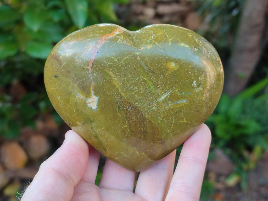 Polished Green Opal Hearts x 6 From Betroka, Madagascar - Toprock Gemstones and Minerals 