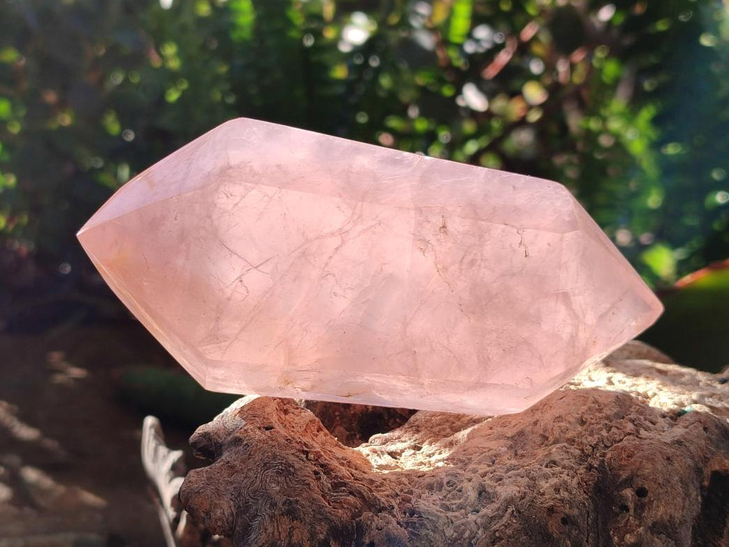 Polished Double Terminated Gemmy Rose Quartz Crystals x 6 From Madagascar - Toprock Gemstones and Minerals 