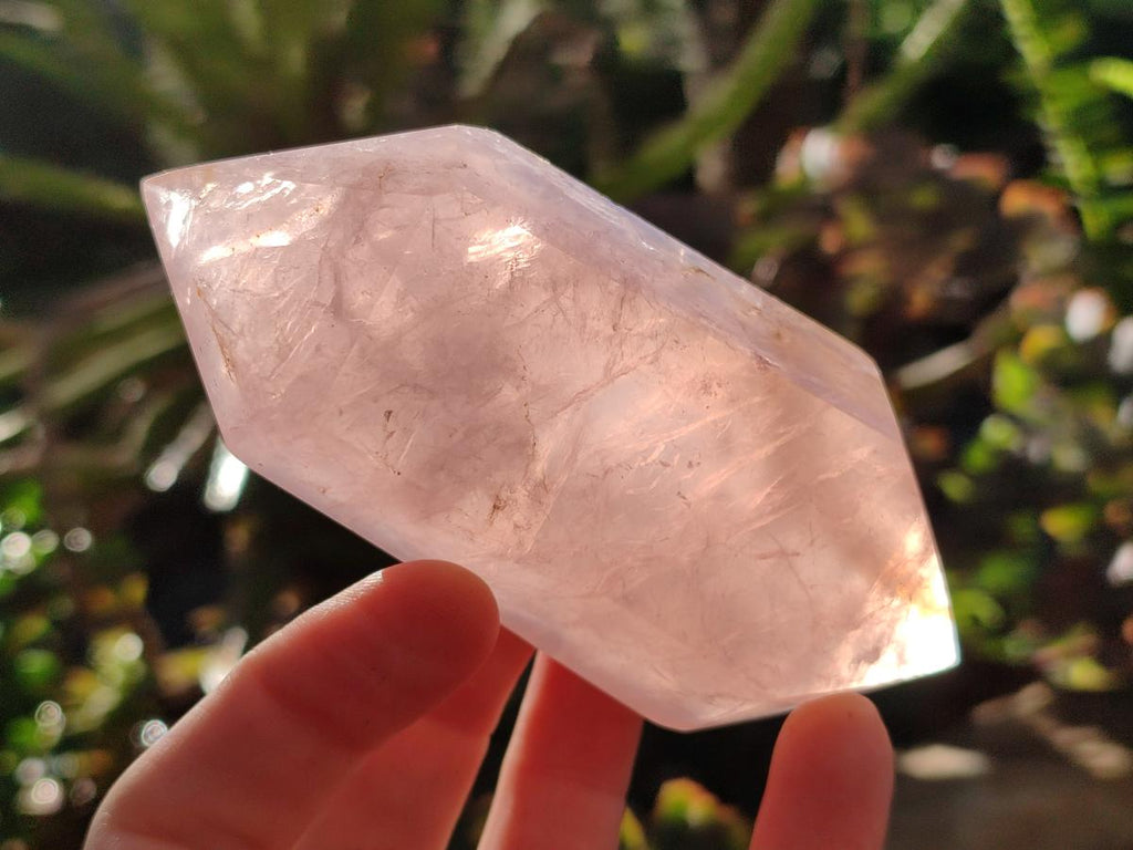 Polished Double Terminated Gemmy Rose Quartz Crystals x 6 From Madagascar - Toprock Gemstones and Minerals 