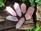 Polished Double Terminated Gemmy Rose Quartz Crystals x 6 From Madagascar - Toprock Gemstones and Minerals 