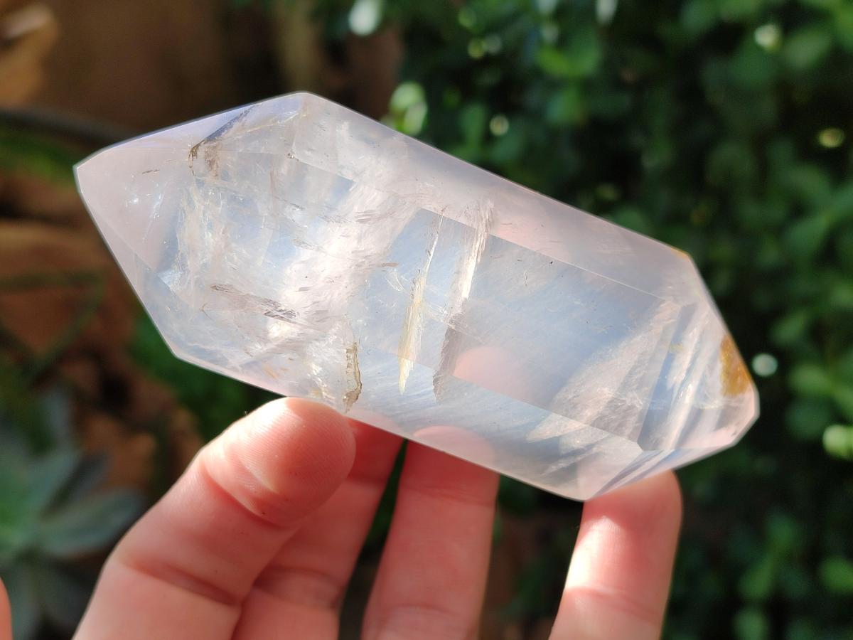 Polished Double Terminated Gemmy Rose Quartz Crystals x 6 From Madagascar - Toprock Gemstones and Minerals 