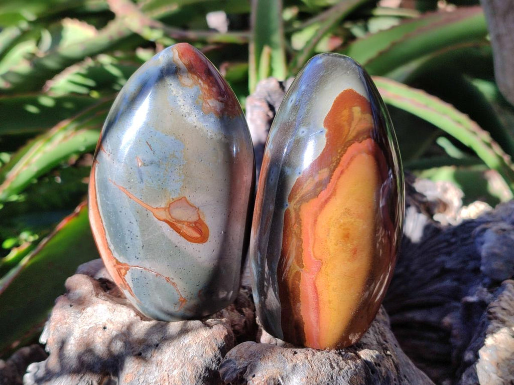 Polished Polychrome Jasper Standing Free Forms x 4 From NW Coast, Madagascar - Toprock Gemstones and Minerals 