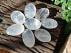 Polished Girasol Pearl Quartz Palm Stones x 12 From Ambatondrazaka, Madagascar - Toprock Gemstones and Minerals 