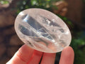 Polished Girasol Pearl Quartz Palm Stones x 12 From Ambatondrazaka, Madagascar - Toprock Gemstones and Minerals 