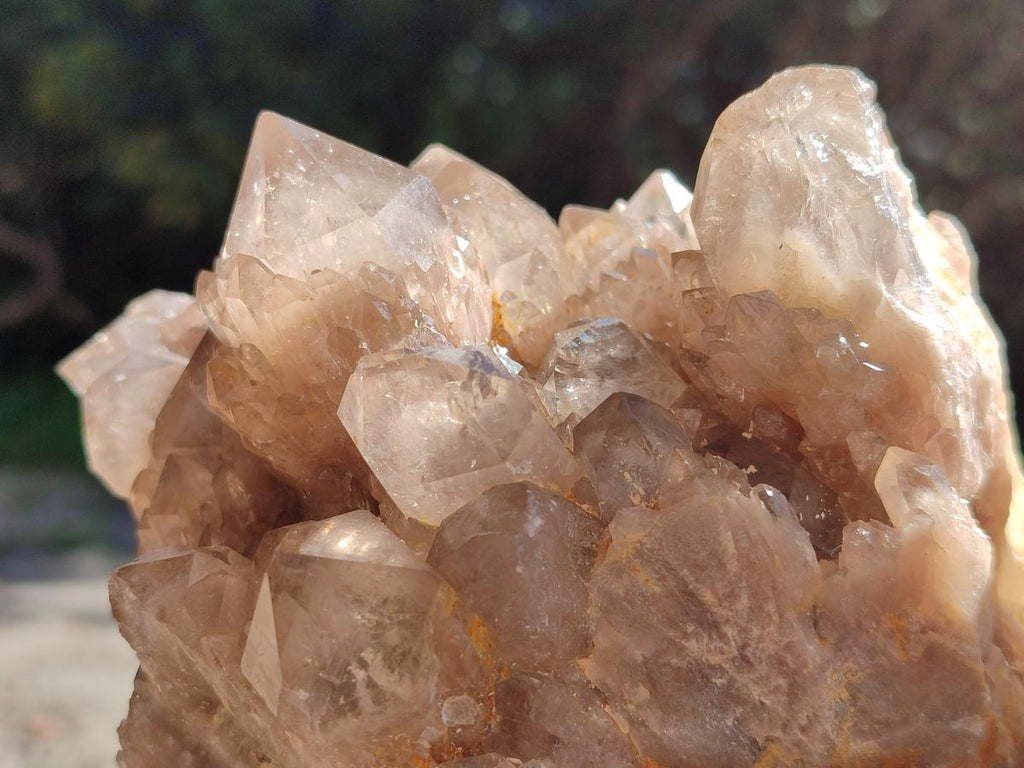 Natural Smokey Phantom Quartz Clusters x 4 From Luena, Congo - Toprock Gemstones and Minerals 