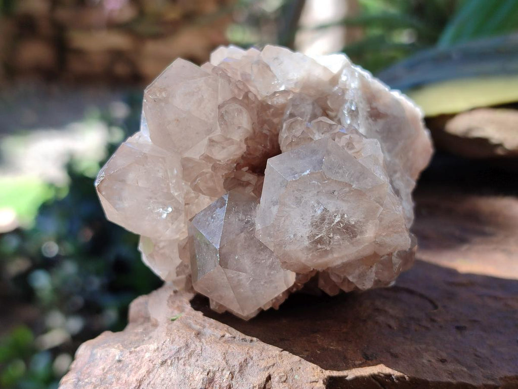 Natural Smokey Phantom Quartz Clusters x 4 From Luena, Congo - Toprock Gemstones and Minerals 