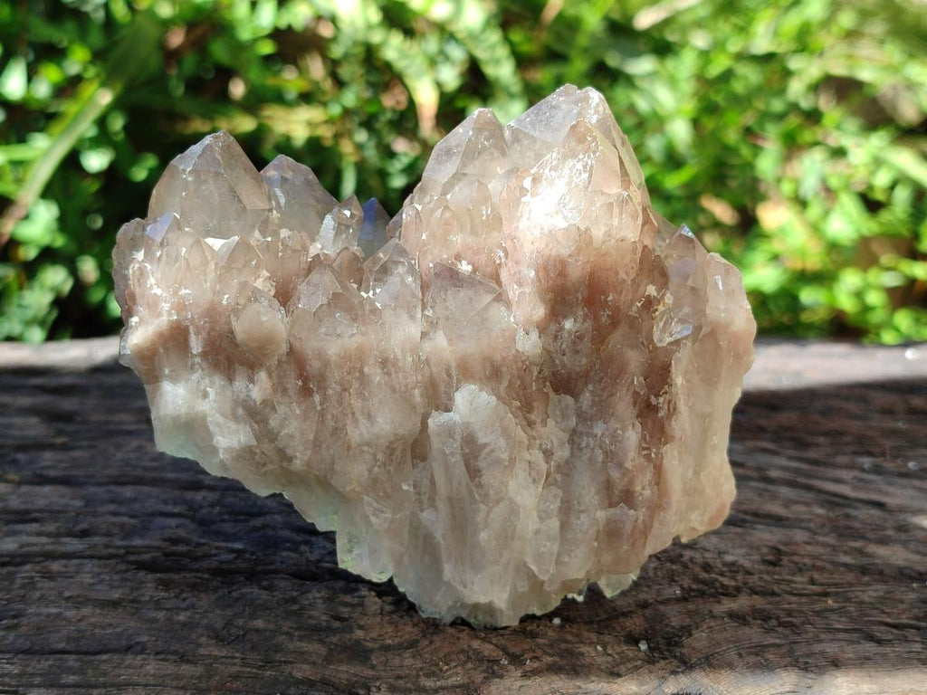 Natural Smokey Phantom Quartz Clusters x 4 From Luena, Congo - Toprock Gemstones and Minerals 