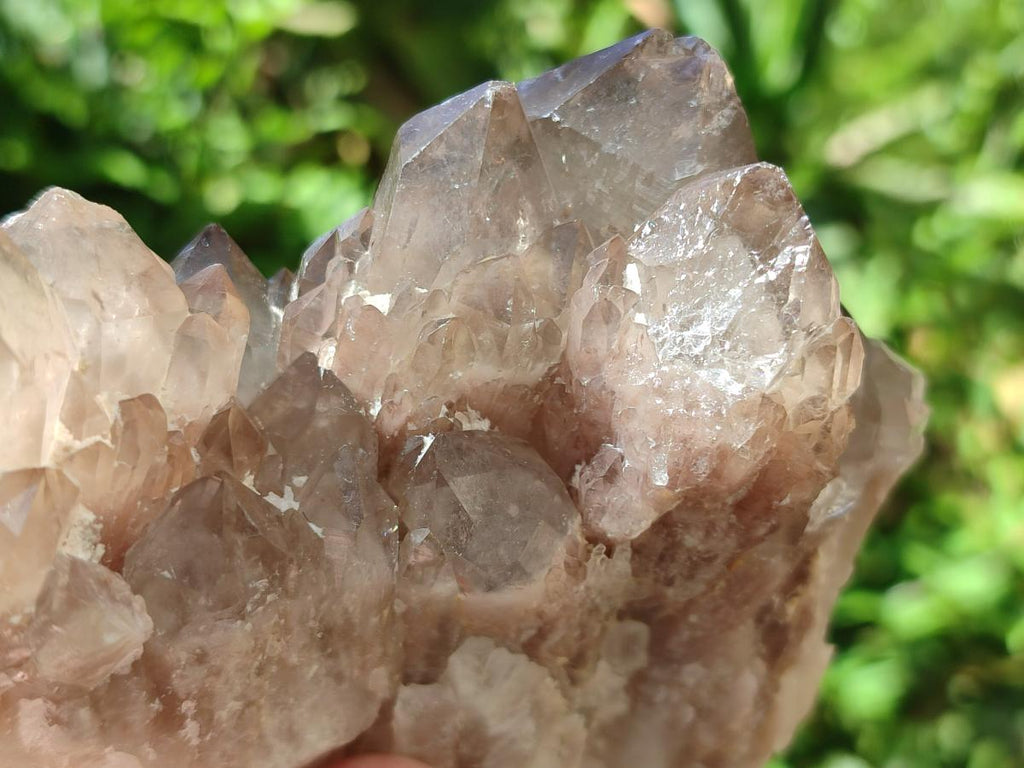 Natural Smokey Phantom Quartz Clusters x 4 From Luena, Congo - Toprock Gemstones and Minerals 