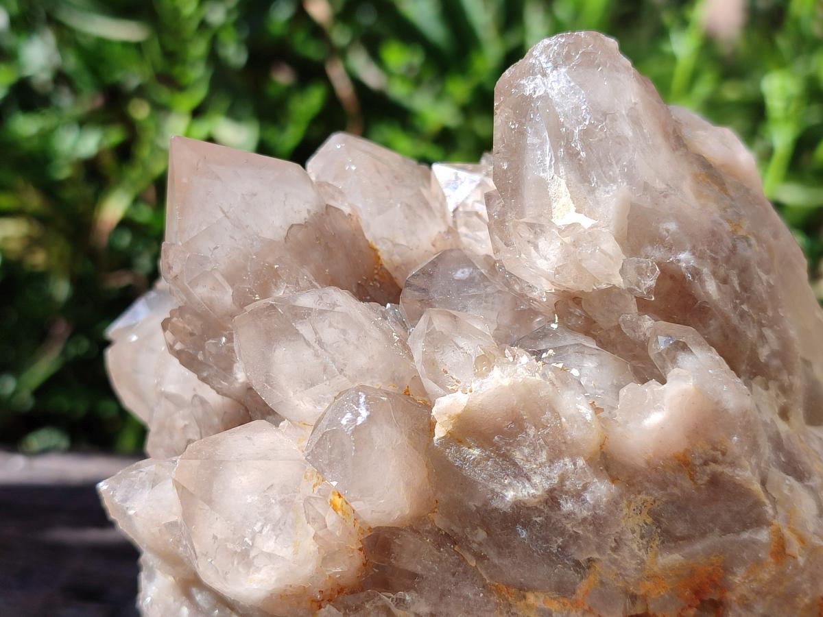 Natural Smokey Phantom Quartz Clusters x 4 From Luena, Congo - Toprock Gemstones and Minerals 