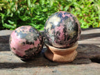 Polished Rhodonite Gemstone Spheres x 4 From Ambindavato, Madagascar - Toprock Gemstones and Minerals 