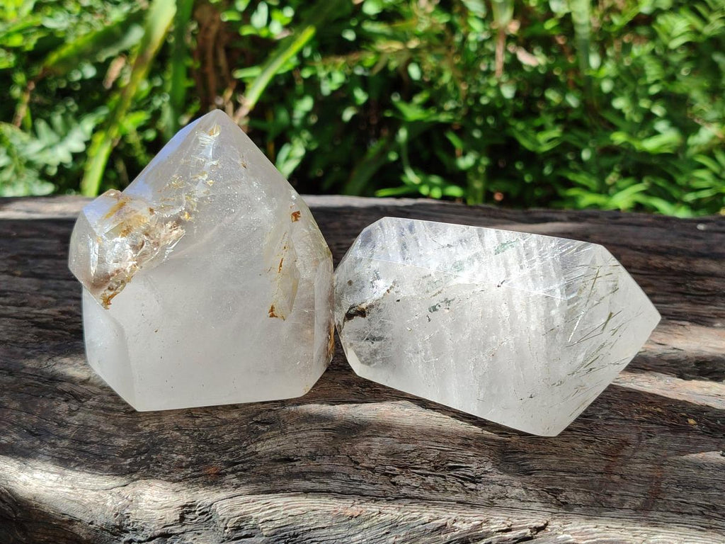 Polished Mixed Quartz Crystals with Inclusions x 6 From Madagascar - Toprock Gemstones and Minerals 