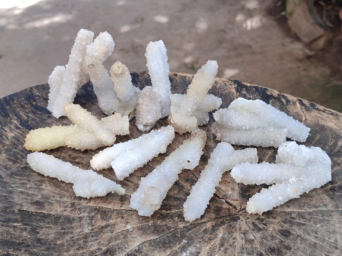 Natural Drusy Snow Finger Crystals x 24 From Albert's Mountain, Lesotho - Toprock Gemstones and Minerals 