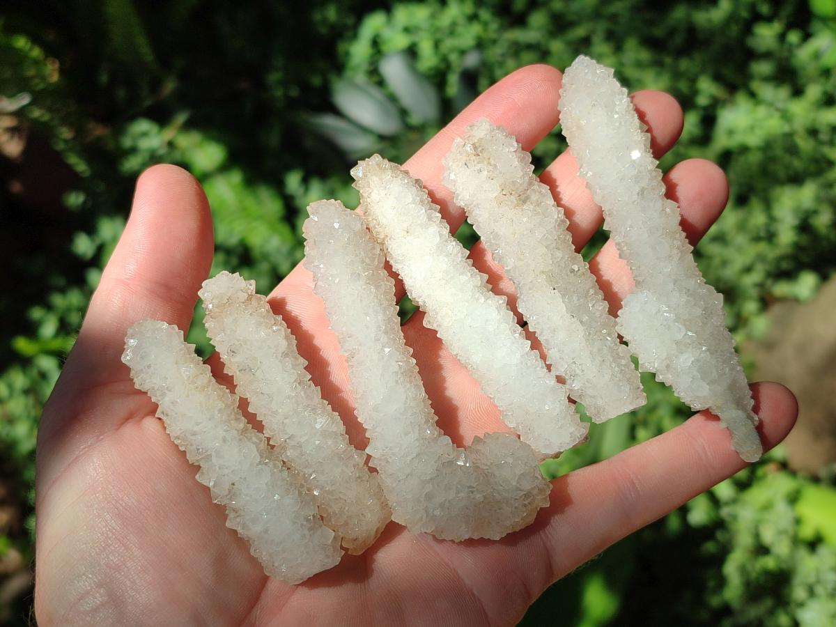 Natural Drusy Snow Finger Crystals x 24 From Albert's Mountain, Lesotho - Toprock Gemstones and Minerals 