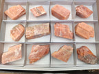 Natural Rhombohedral Sunset Orange Calcite Specimens x 12 From Spitzkop, Namibia - Toprock Gemstones and Minerals 