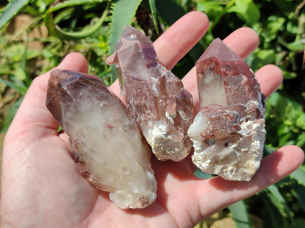 Natural Red Hematoid Quartz Crystal Clusters x 12 From Karoi, Zimbabwe - Toprock Gemstones and Minerals 
