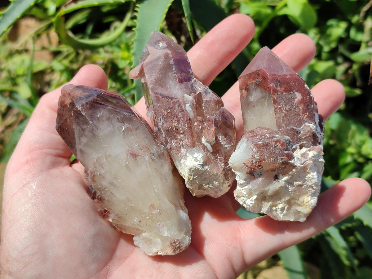 Natural Red Hematoid Quartz Crystal Clusters x 12 From Karoi, Zimbabwe - Toprock Gemstones and Minerals 