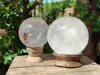 Polished Clear Quartz Spheres x 2 From Madagascar - Toprock Gemstones and Minerals 