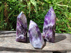 Polished Chevron Amethyst Crystals x 3 From Zambia - Toprock Gemstones and Minerals 