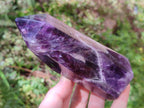 Polished Chevron Amethyst Crystals x 3 From Zambia - Toprock Gemstones and Minerals 