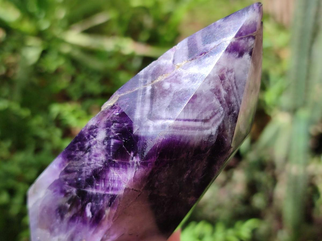 Polished Chevron Amethyst Crystals x 3 From Zambia - Toprock Gemstones and Minerals 