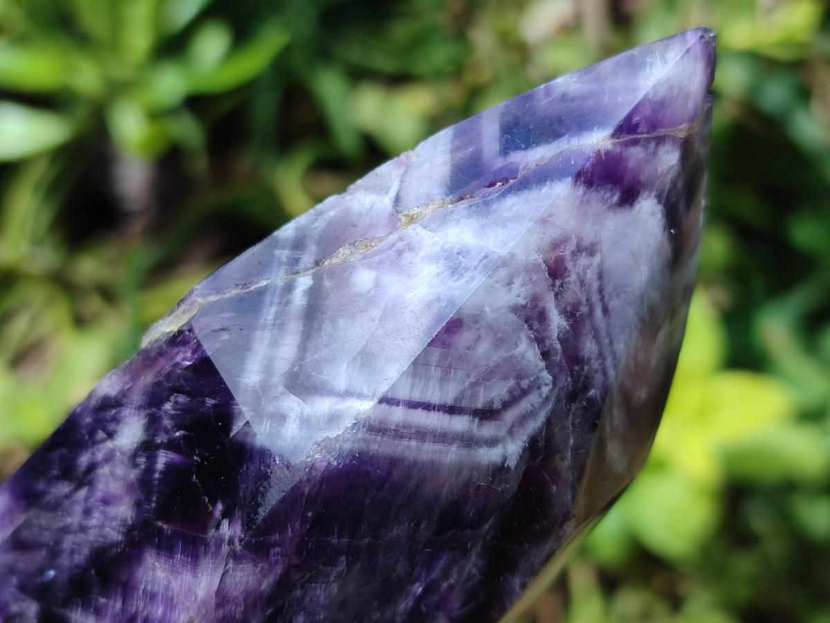 Polished Chevron Amethyst Crystals x 3 From Zambia - Toprock Gemstones and Minerals 