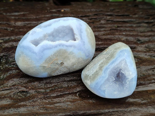 Polished Blue Lace Agate Free Forms x 10 From Nsanje, Malawi - Toprock Gemstones and Minerals 