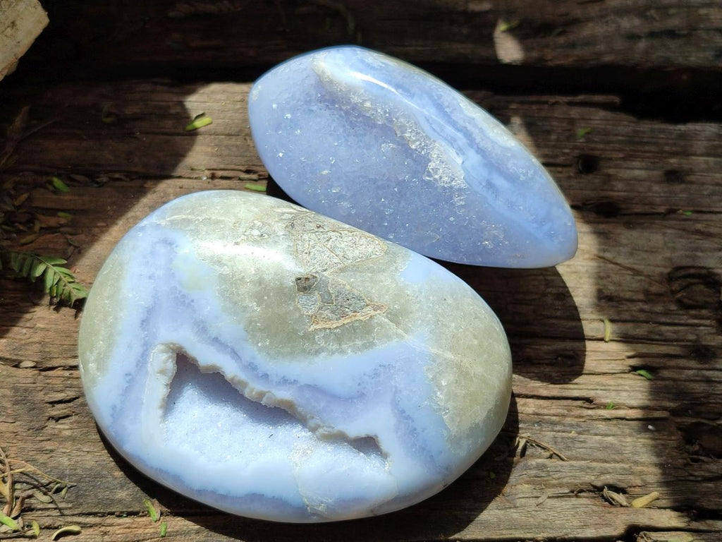 Polished Blue Lace Agate Free Forms x 10 From Nsanje, Malawi - Toprock Gemstones and Minerals 
