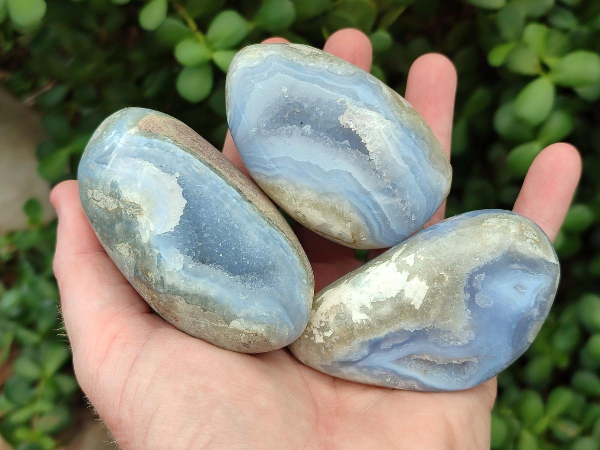 Polished Blue Lace Agate Free Forms x 10 From Nsanje, Malawi - Toprock Gemstones and Minerals 