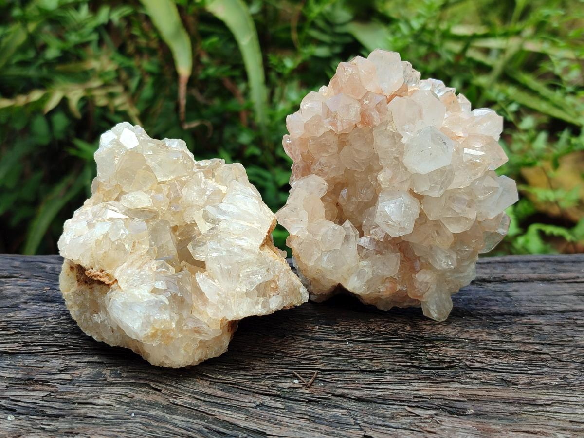Natural Clear Solwezi Quartz Geodes and Plates x 12 From Solwezi, Zambia - Toprock Gemstones and Minerals 