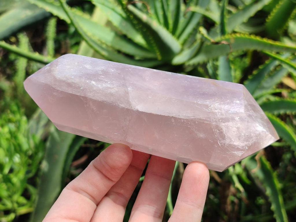 Polished Double Terminated Gemmy Rose Quartz Crystals x 2 From Madagascar - Toprock Gemstones and Minerals 